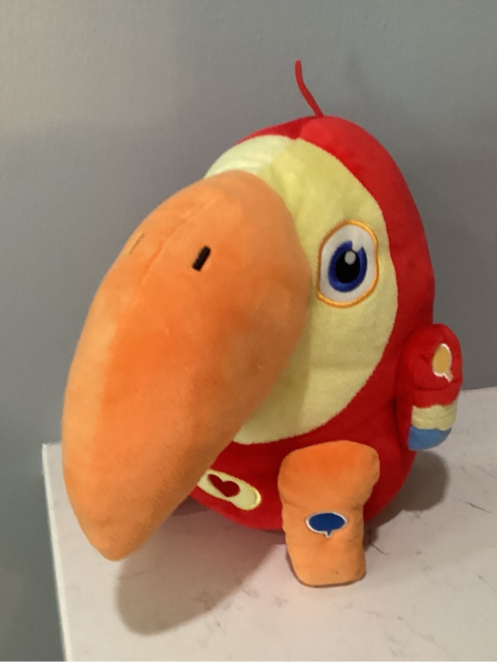 Plush Parrot Stuffed Animal - Red & Orange